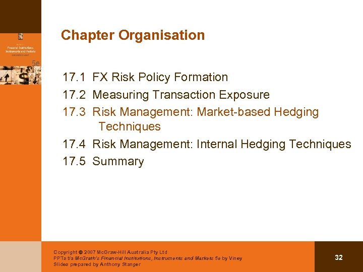 Chapter Organisation 17. 1 FX Risk Policy Formation 17. 2 Measuring Transaction Exposure 17.