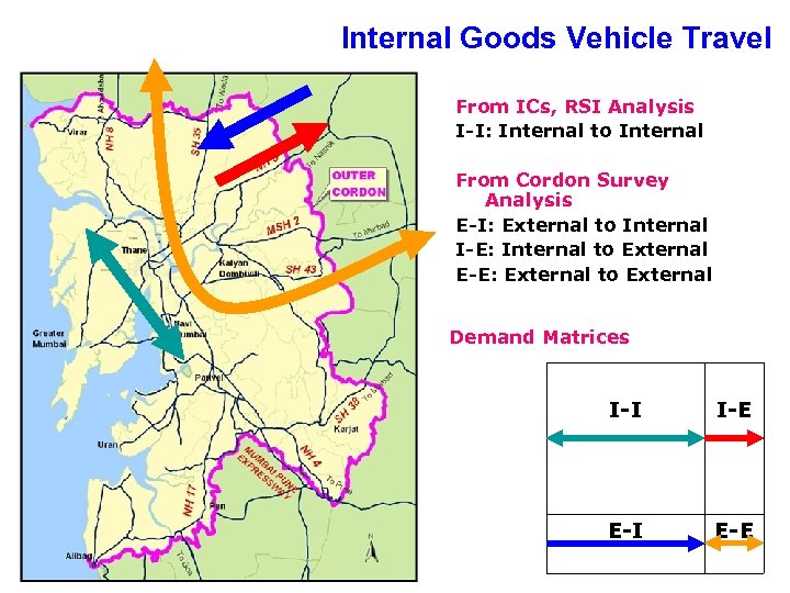 Internal Goods Vehicle Travel From ICs, RSI Analysis I-I: Internal to Internal From Cordon