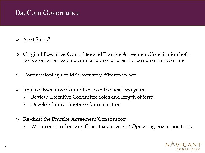 Dac. Com Governance » » Original Executive Committee and Practice Agreement/Constitution both delivered what