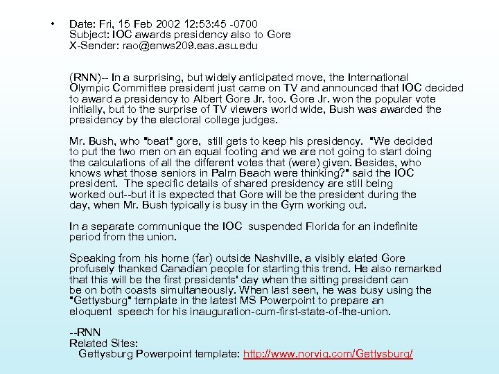  • Date: Fri, 15 Feb 2002 12: 53: 45 -0700 Subject: IOC awards