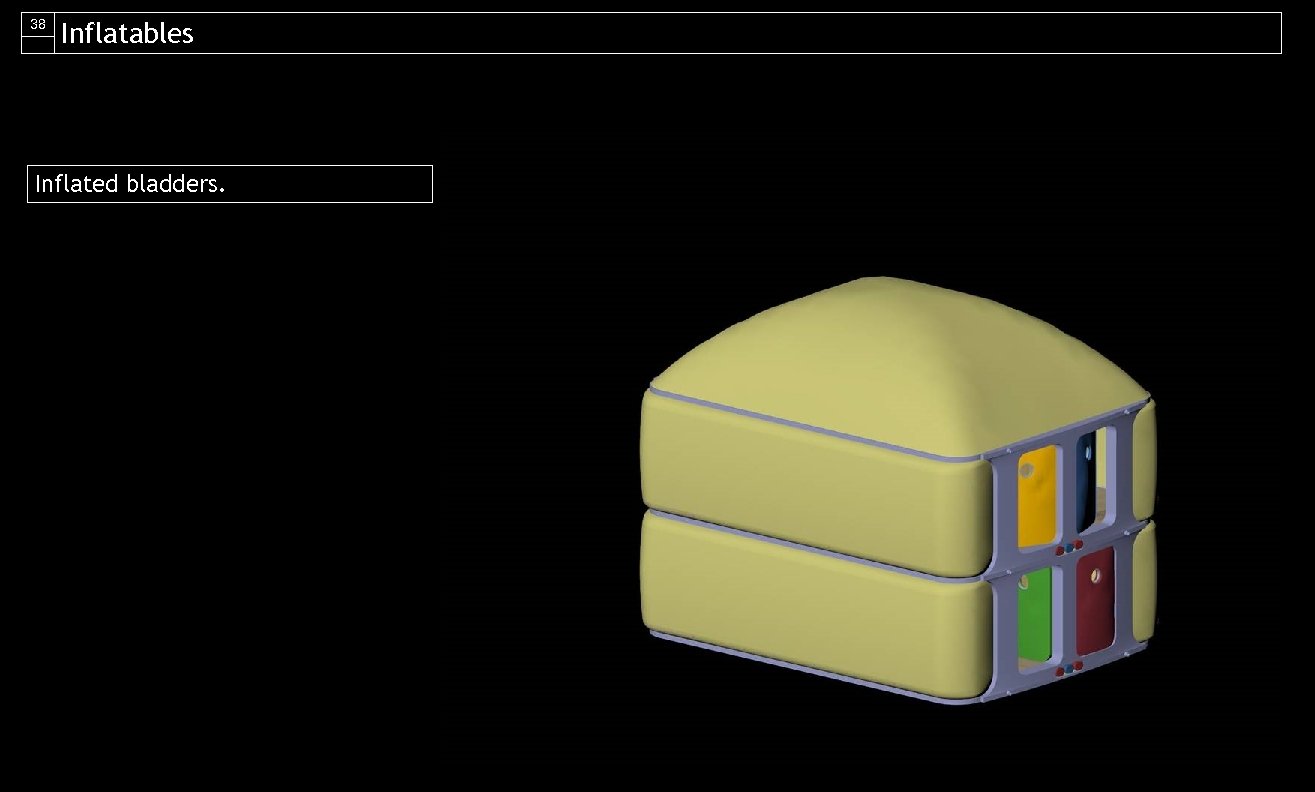 38 Inflatables Inflated bladders. 