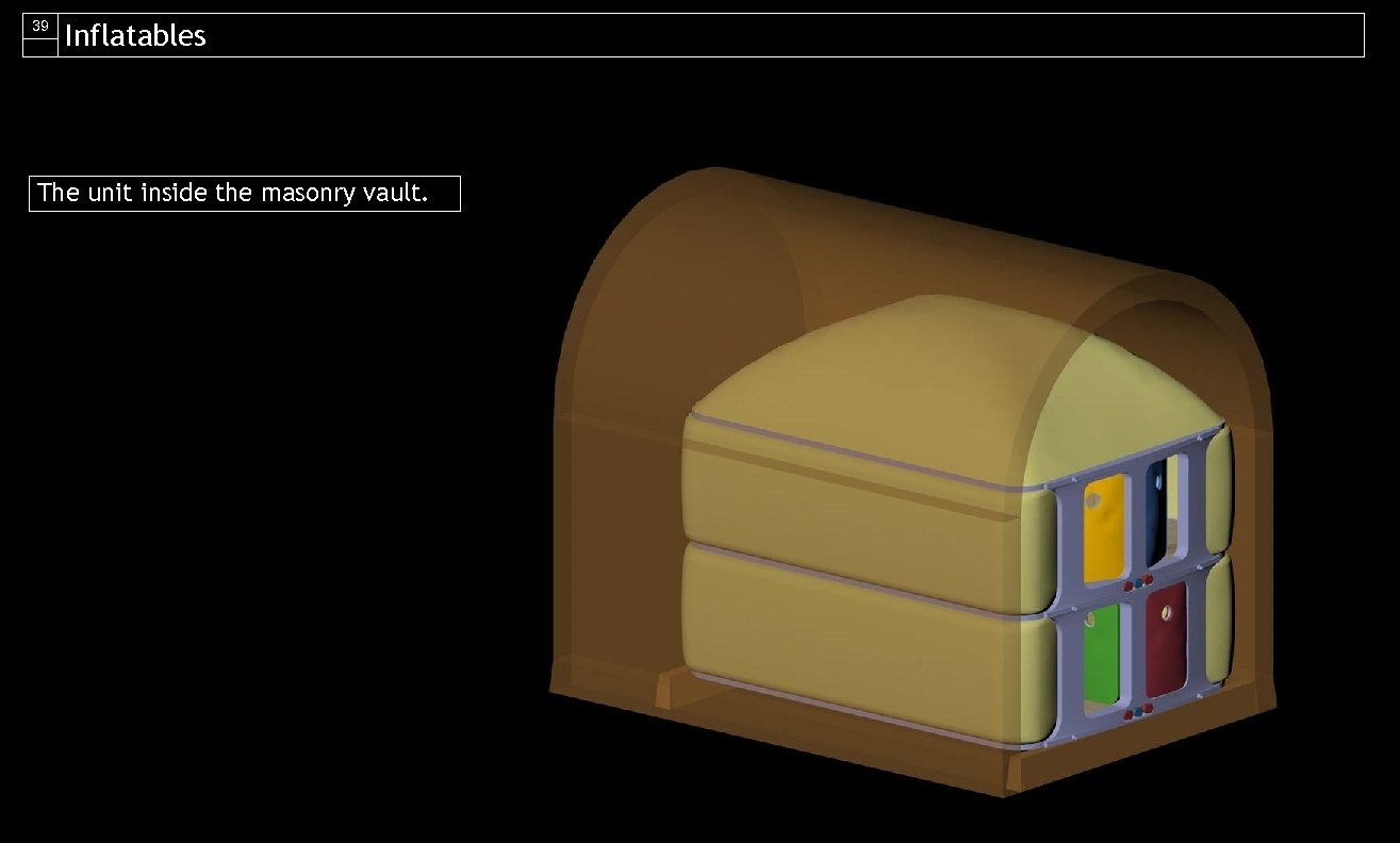 39 Inflatables The unit inside the masonry vault. 