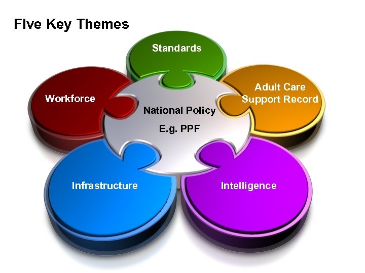 Five Key Themes Standards Workforce National Policy Adult Care Support Record E. g. PPF