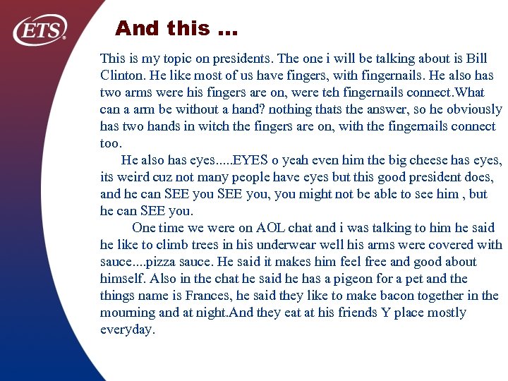 And this … This is my topic on presidents. The one i will be