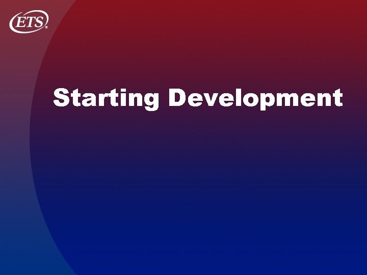 Starting Development 