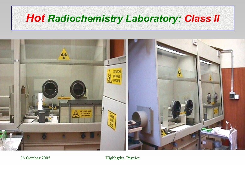 Hot Radiochemistry Laboratory: Class II 13 October 2005 Highligths_Physics 