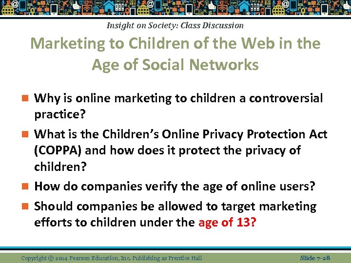 Insight on Society: Class Discussion Marketing to Children of the Web in the Age