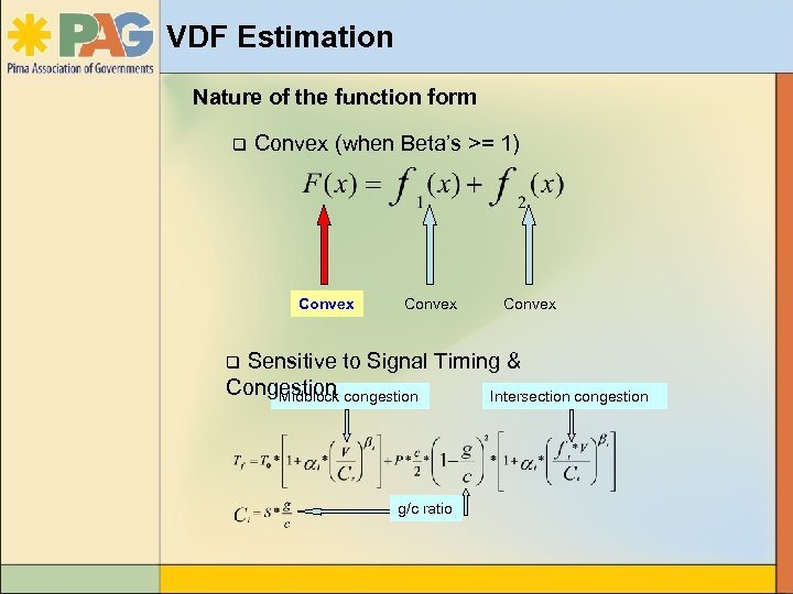 VDF Estimation Nature of the function form q Convex (when Beta’s >= 1) Convex