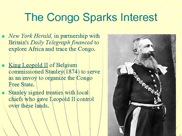 The Congo Sparks Interest n n n New York Herald, in partnership with Britain's