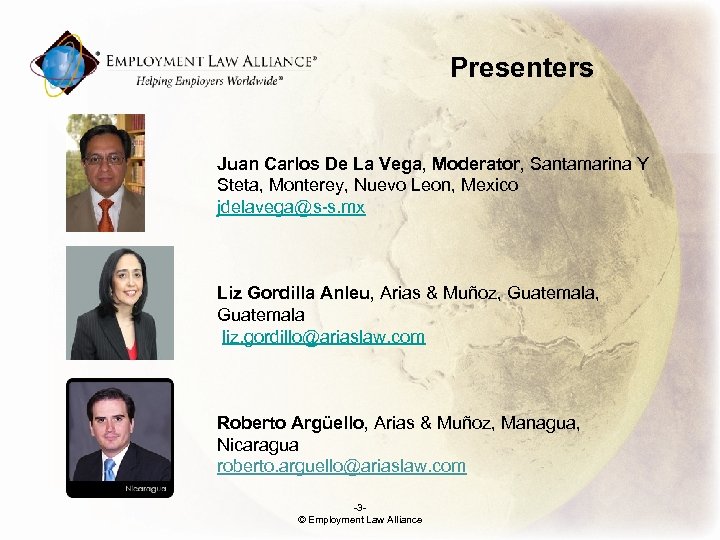 Presenters Juan Carlos De La Vega, Moderator, Santamarina Y Steta, Monterey, Nuevo Leon, Mexico