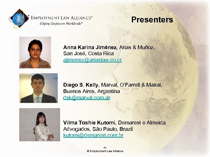 Presenters Anna Karina Jiménez, Arias & Muñoz, San José, Costa Rica ajimenez@ariaslaw. co. cr