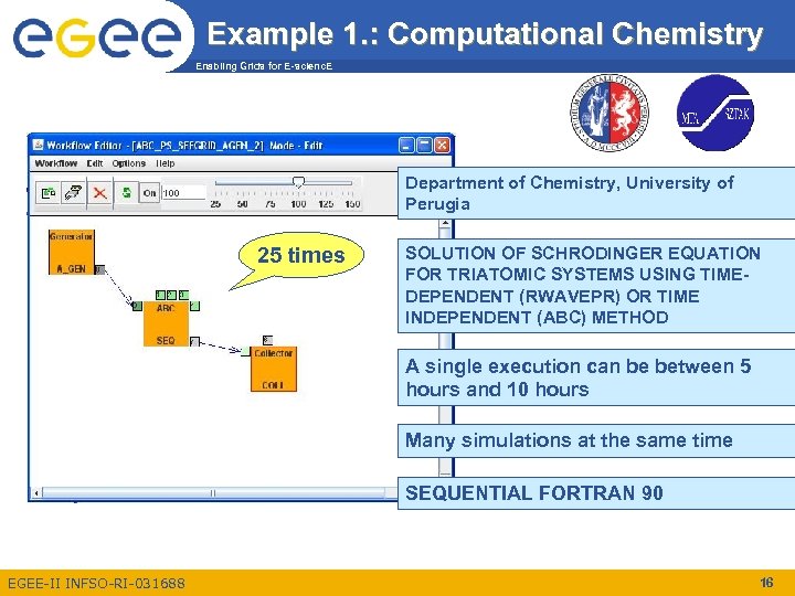 Example 1. : Computational Chemistry Enabling Grids for E-scienc. E Department of Chemistry, University