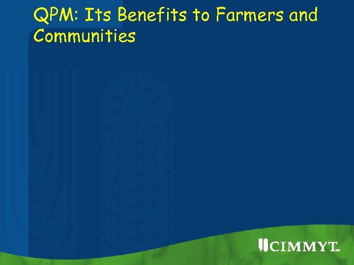 QPM: Its Benefits to Farmers and Communities 