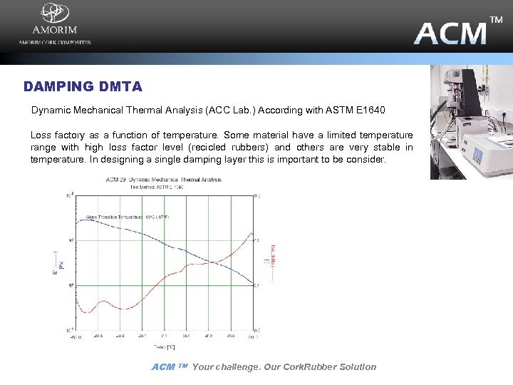 DAMPING DMTA Dynamic Mechanical Thermal Analysis (ACC Lab. ) According with ASTM E 1640