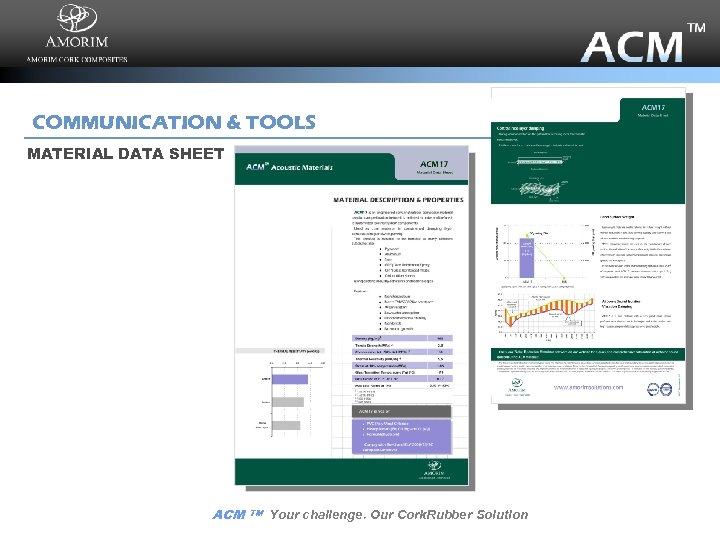 COMMUNICATION & TOOLS MATERIAL DATA SHEET ACM TM Your challenge. Our Cork. Rubber Solution