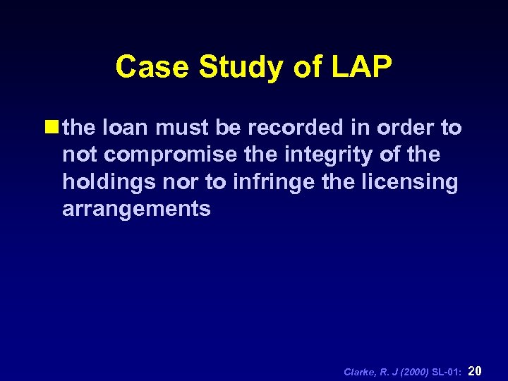 Case Study of LAP n the loan must be recorded in order to not