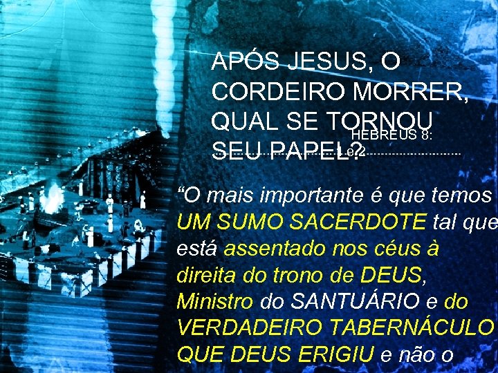 APÓS JESUS, O CORDEIRO MORRER, QUAL SE TORNOU HEBREUS 8: 1 e SEU PAPEL?