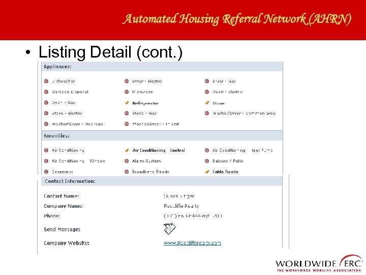 Automated Housing Referral Network (AHRN) • Listing Detail (cont. ) 