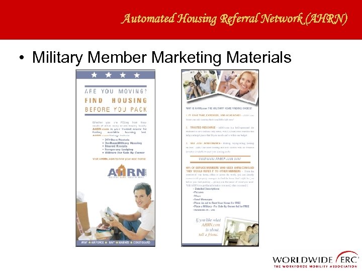 Automated Housing Referral Network (AHRN) • Military Member Marketing Materials 