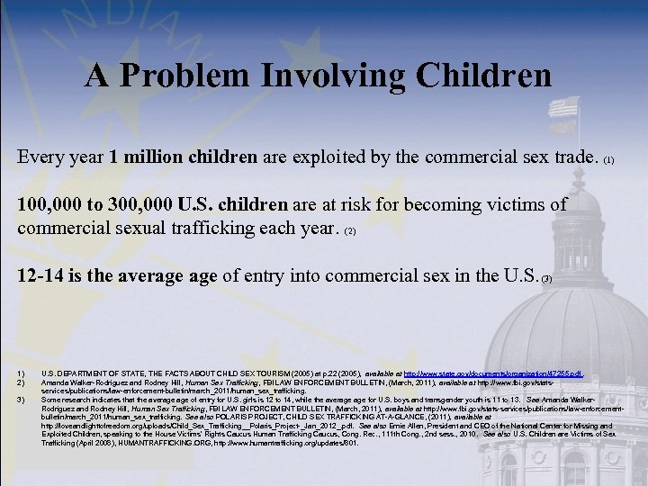 A Problem Involving Children Every year 1 million children are exploited by the commercial