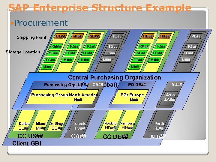SAP Enterprise Structure Example Procurement DL## Shipping Point RM## Storage Location SD## TG## SF##