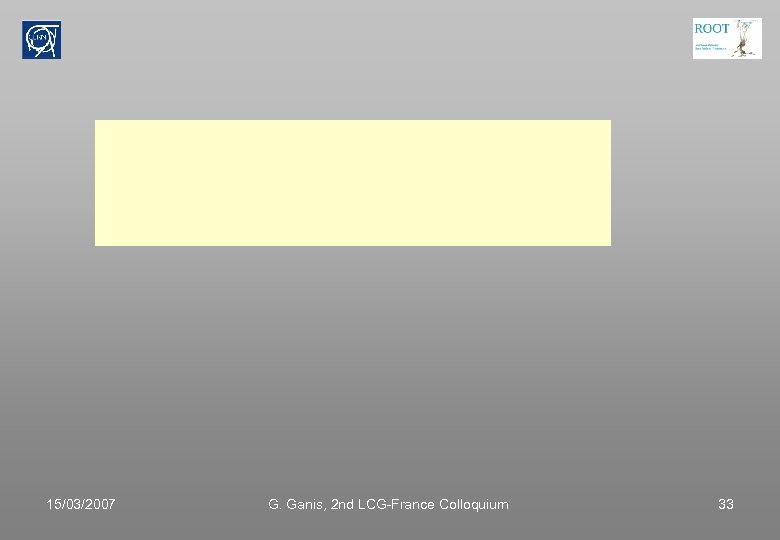 15/03/2007 G. Ganis, 2 nd LCG-France Colloquium 33 