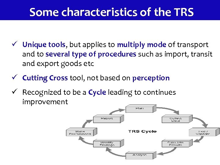 Some characteristics of the TRS ü Unique tools, but applies to multiply mode of