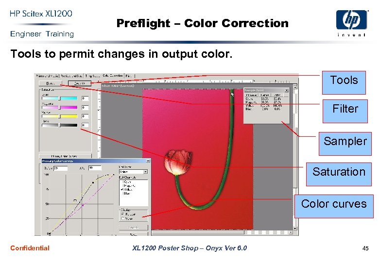 Engineer Training Preflight – Color Correction Tools to permit changes in output color. Tools