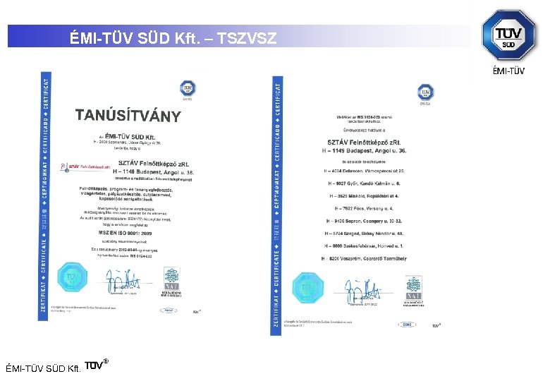 ÉMI-TÜV SÜD Kft. – TSZVSZ ÉMI-TÜV SÜD Kft. 