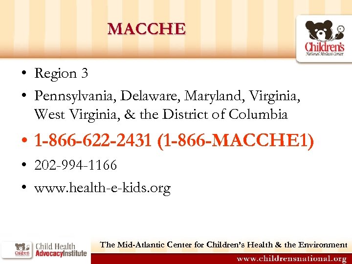 MACCHE • Region 3 • Pennsylvania, Delaware, Maryland, Virginia, West Virginia, & the District