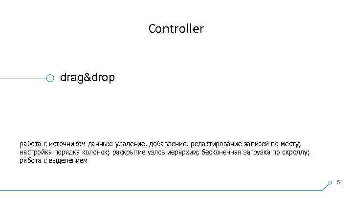 Controller drag&drop работа с источником данных: удаление, добавление, редактирование записей по месту; настройка порядка