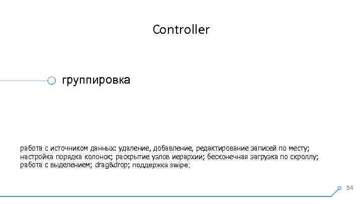 Controller группировка работа с источником данных: удаление, добавление, редактирование записей по месту; настройка порядка