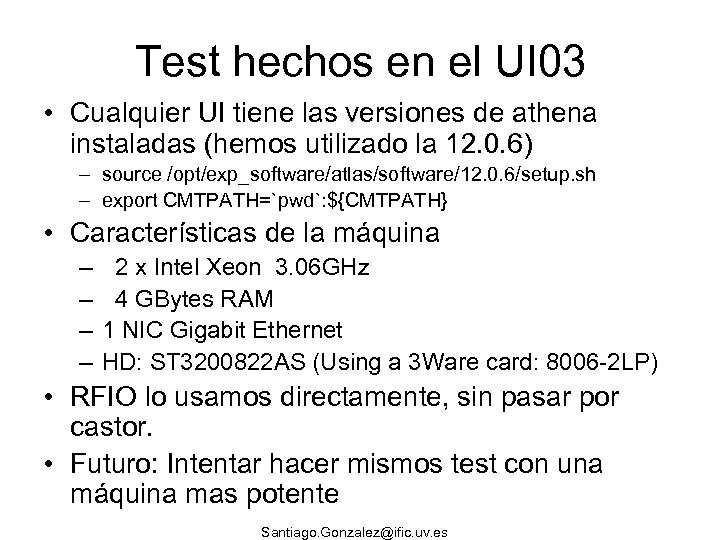 Test hechos en el UI 03 • Cualquier UI tiene las versiones de athena