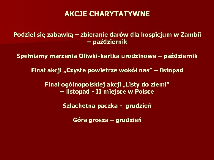 AKCJE CHARYTATYWNE Podziel się zabawką – zbieranie darów dla hospicjum w Zambii – październik
