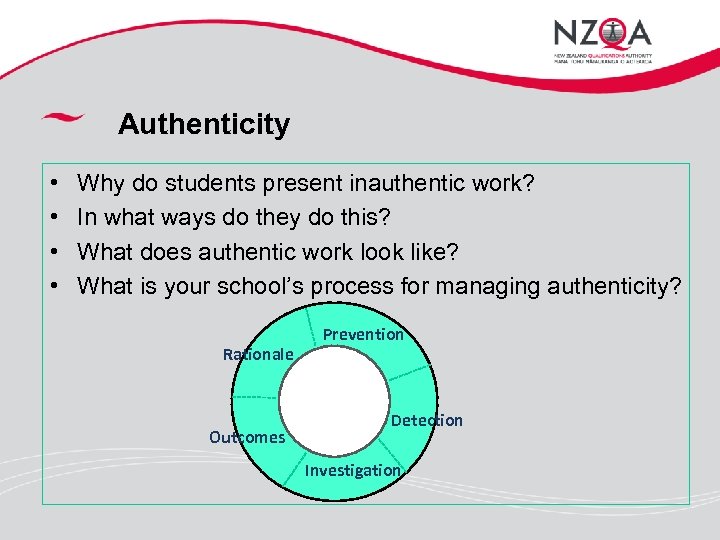 Authenticity • • Why do students present inauthentic work? In what ways do they