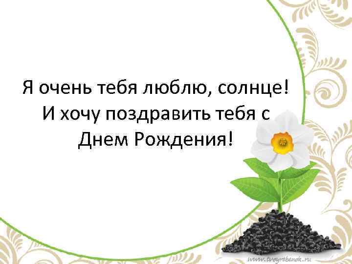 Я очень тебя люблю, солнце! И хочу поздравить тебя с Днем Рождения! 