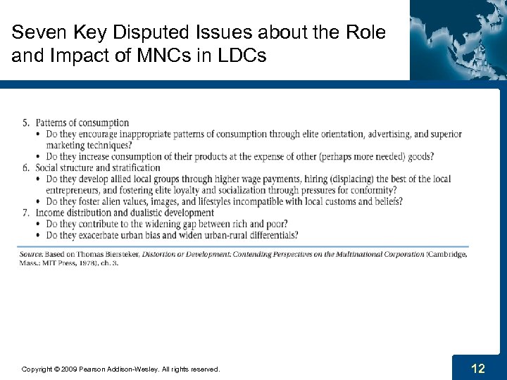 Seven Key Disputed Issues about the Role and Impact of MNCs in LDCs Copyright