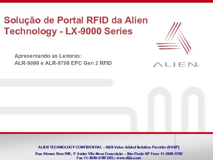 Solução de Portal RFID da Alien Technology - LX-9000 Series Apresentando as Leitoras: ALR-9800