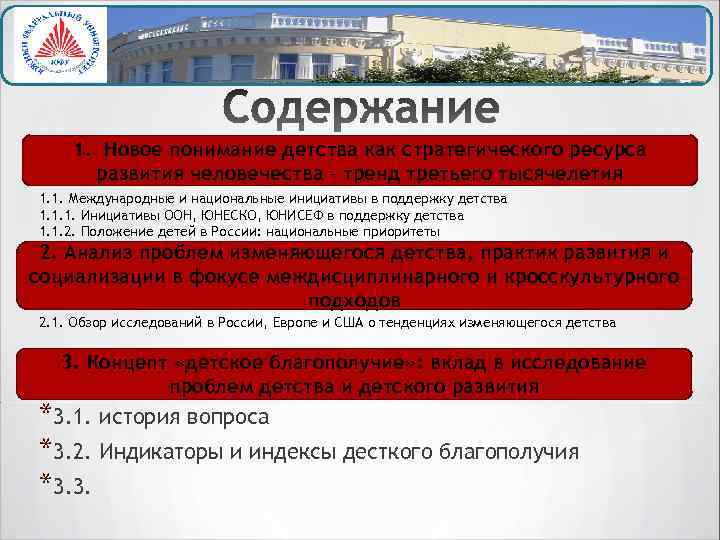 1. Новое понимание детства как стратегического ресурса развития человечества – тренд третьего тысячелетия 1.