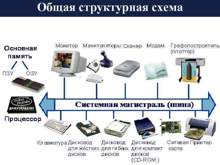 Общая структурная схема компьютера 
