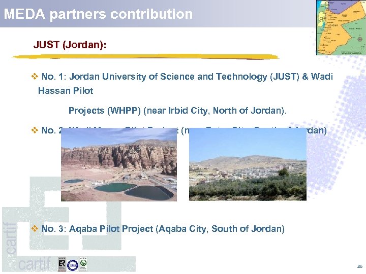 MEDA partners contribution carti JUST (Jordan): v No. 1: Jordan University of Science and
