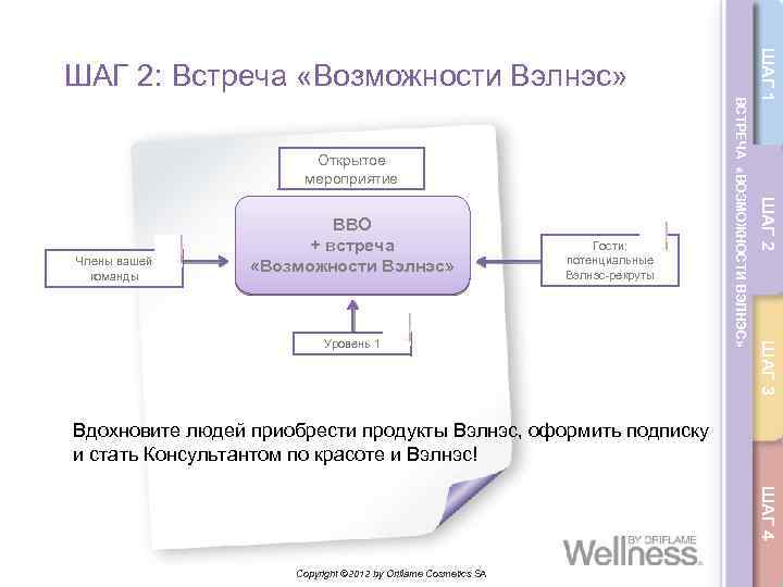 Гости: потенциальные Вэлнэс-рекруты ШАГ 3 Уровень 1 ШАГ 2 Члены вашей команды ВВО +