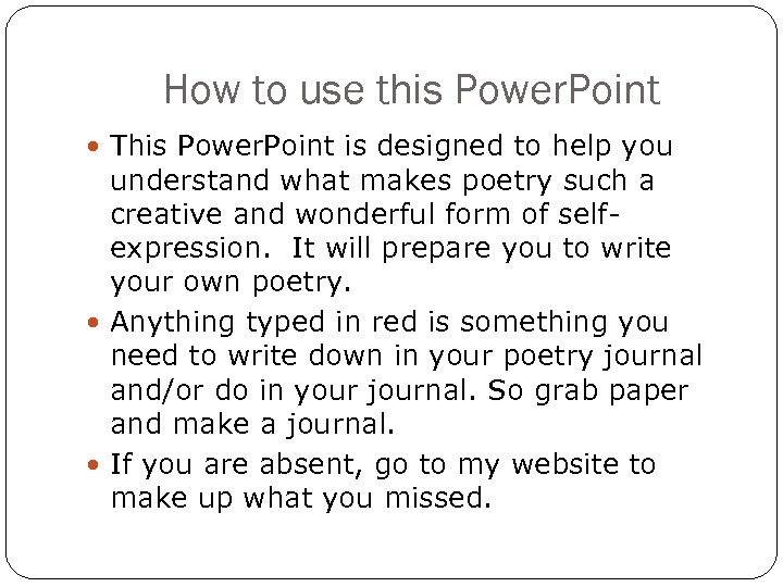 How to use this Power. Point This Power. Point is designed to help you