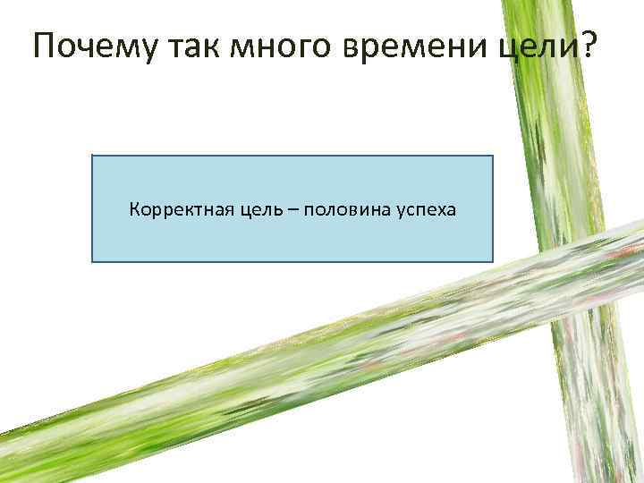 Почему так много времени цели? Корректная цель – половина успеха 