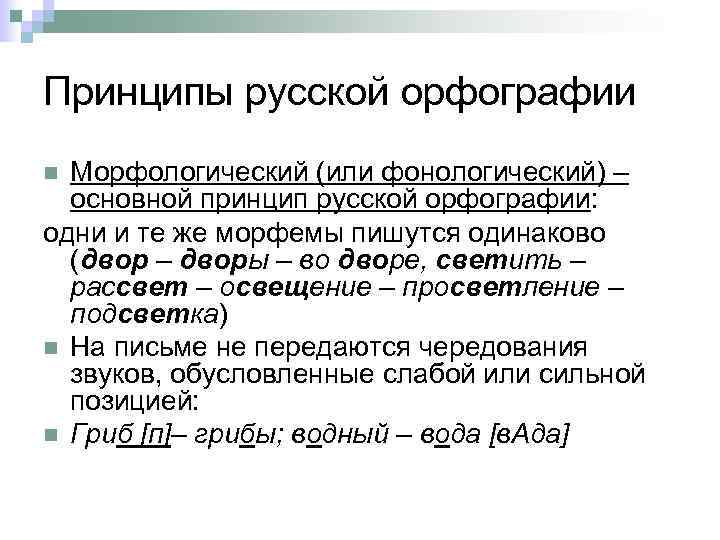 10 класс презентация принципы русской орфографии