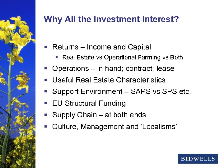 stewardship & prosperity Why All the Investment Interest? § Returns – Income and Capital