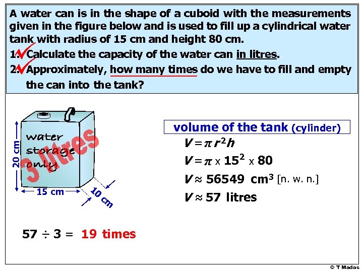 A water can is in the shape of a cuboid with the measurements given