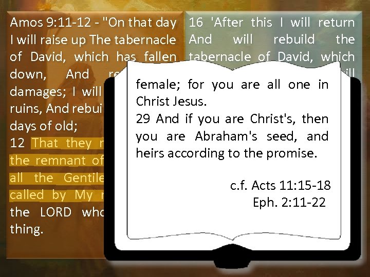 Amos 9: 11 -12 - 