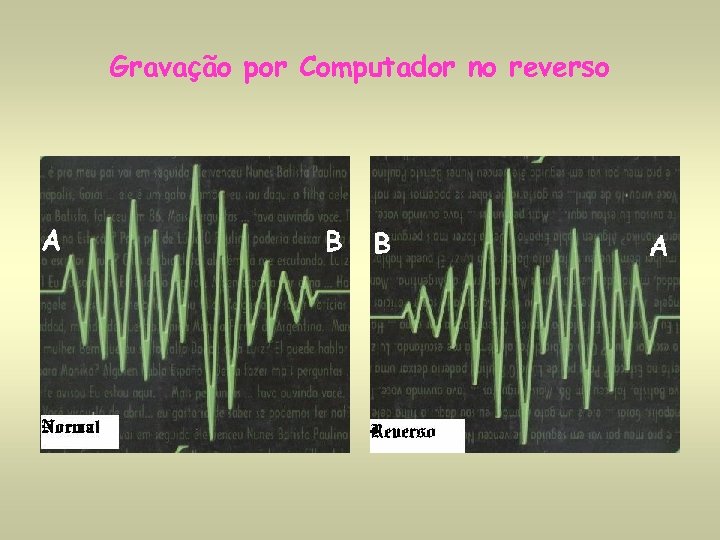 Gravação por Computador no reverso 