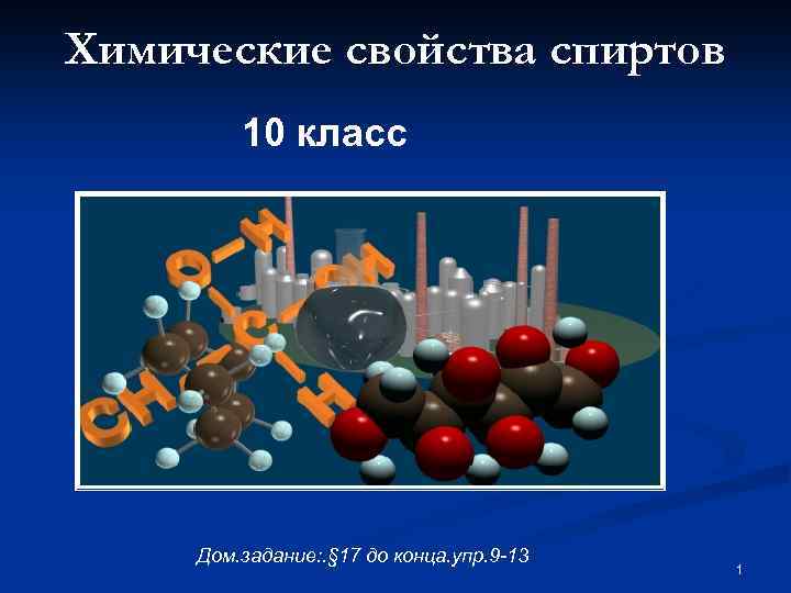 Презентация химические свойства спиртов